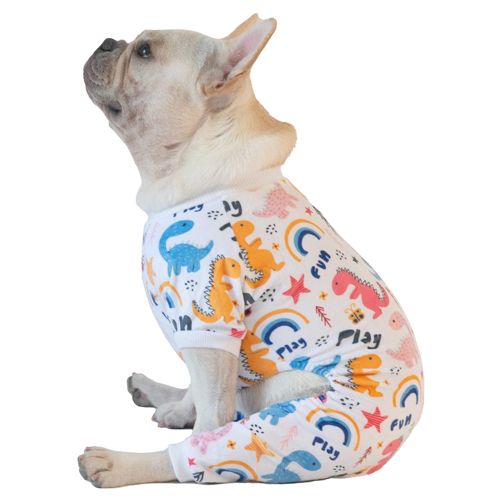 Cutebone Small Dogs Outfit Soft Puppy Onesies Pjs Dog Pajamas Pet Coat Cat Apparel Comfy Doggie Jumpsuit Bodysuit For All Season