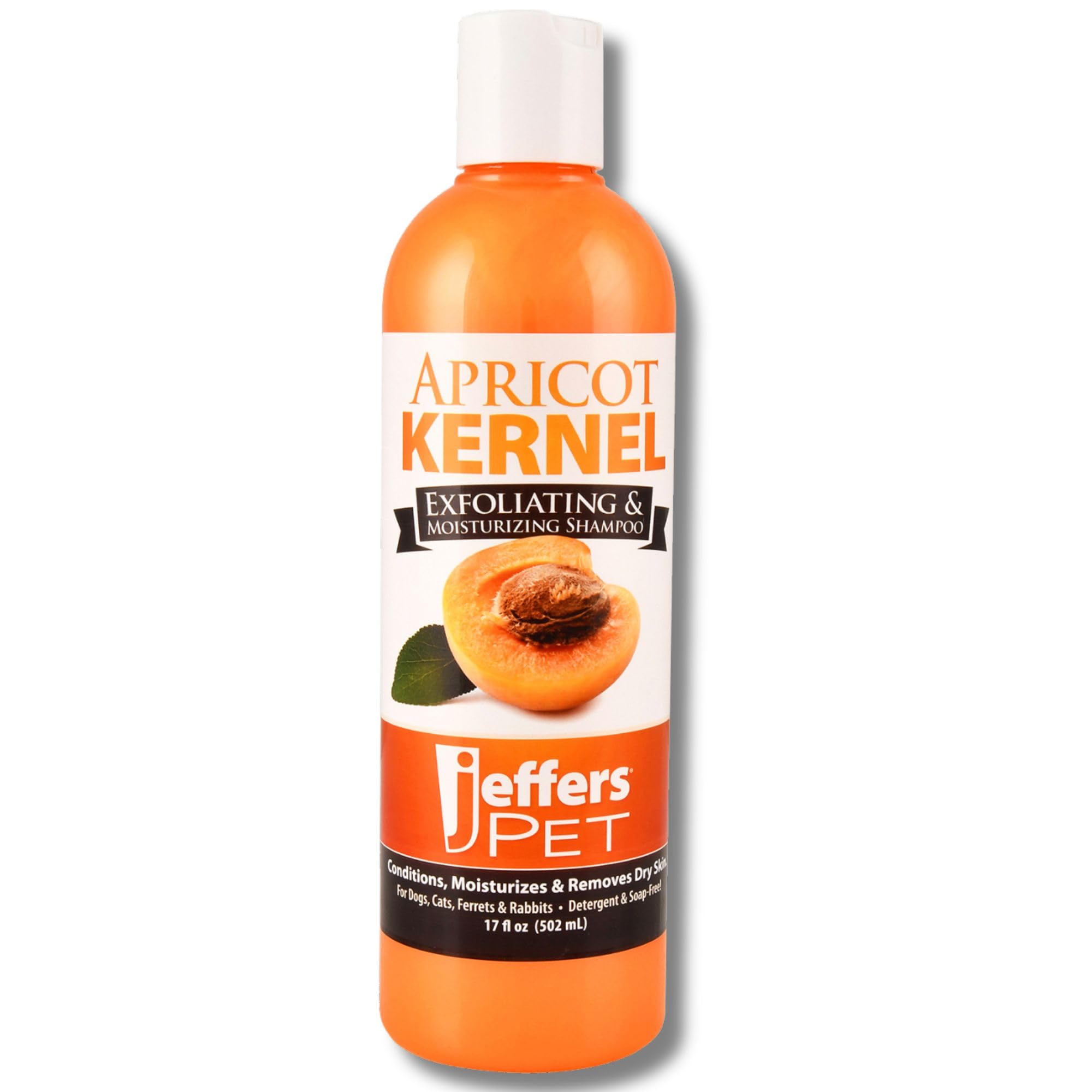 Jeffers Pet Apricot Kernel Shampoo - Detergent & Soap Free Exfoliating & Moisturizing Formula For Dogs, Cats, Puppies, Ferrets &