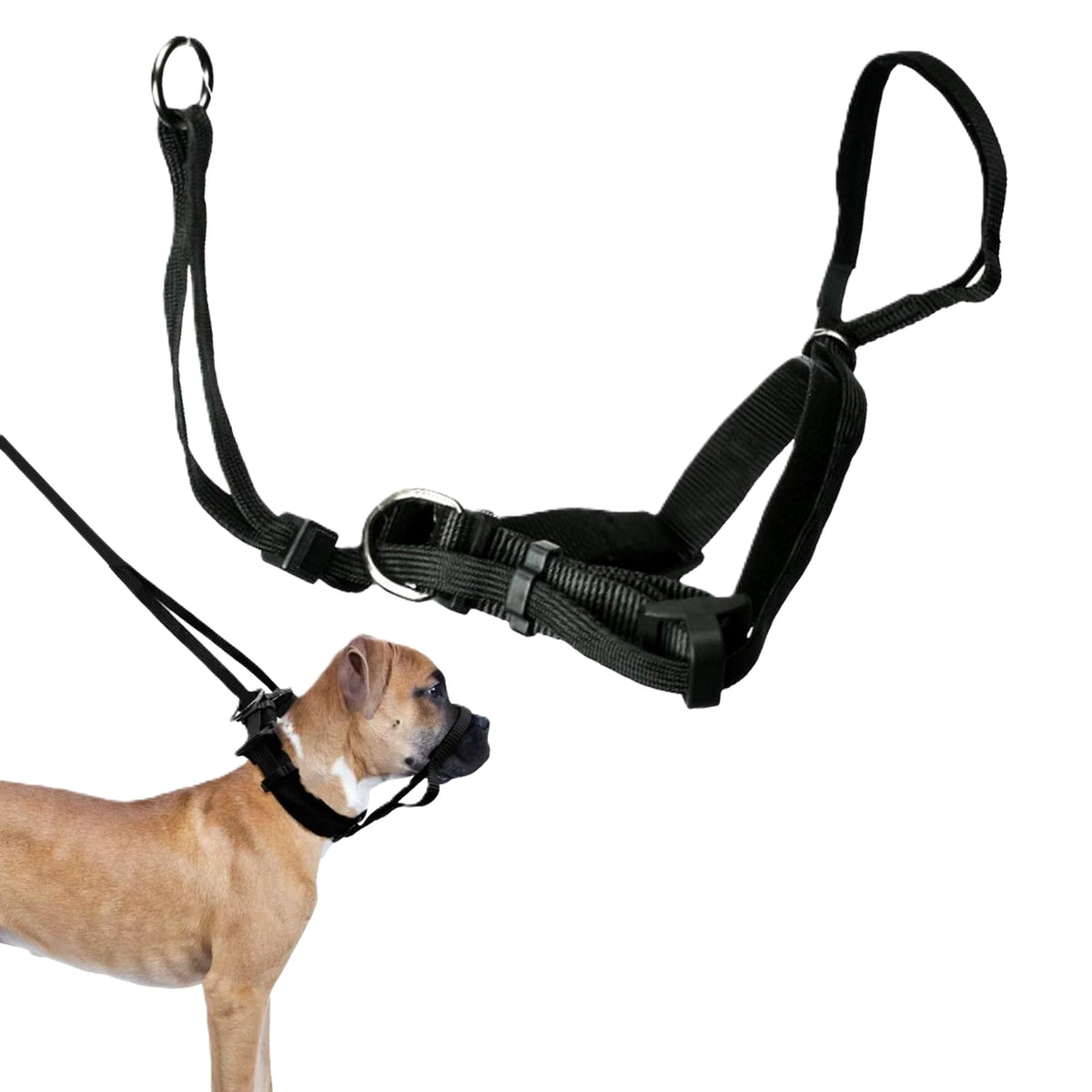 Sporn Head Halter For Large Dogs, Black Dog Head Collar For Dogs With Thick Dog Muzzle Harness No Pull Head Collar For Dogs, Ant