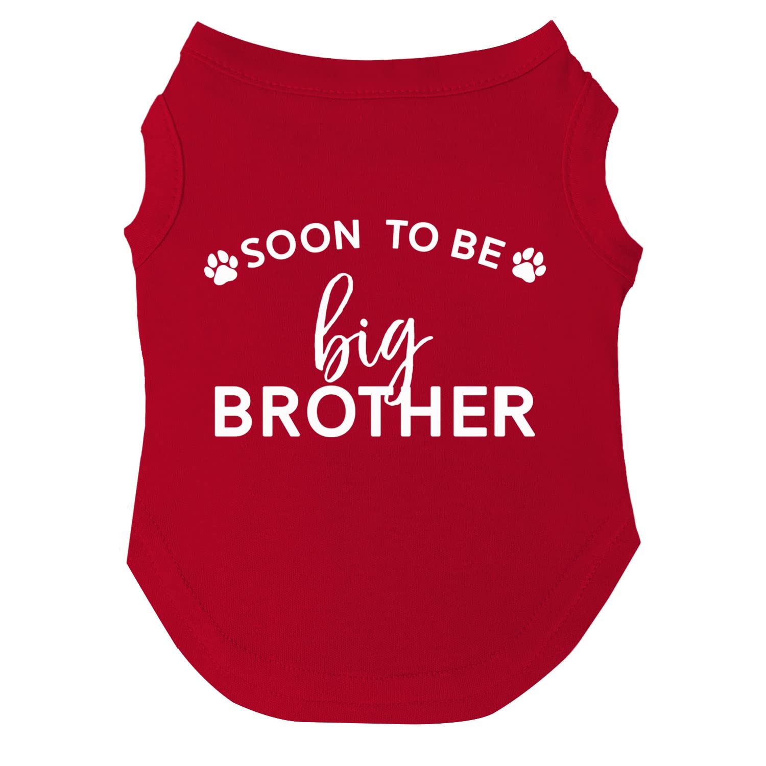Soon To Be Big Brother Dog Tee Shirt | Sleeveless | Pregnancy Announcement | New Baby | Gender Reveal | Photoshoot (Red, X-Large