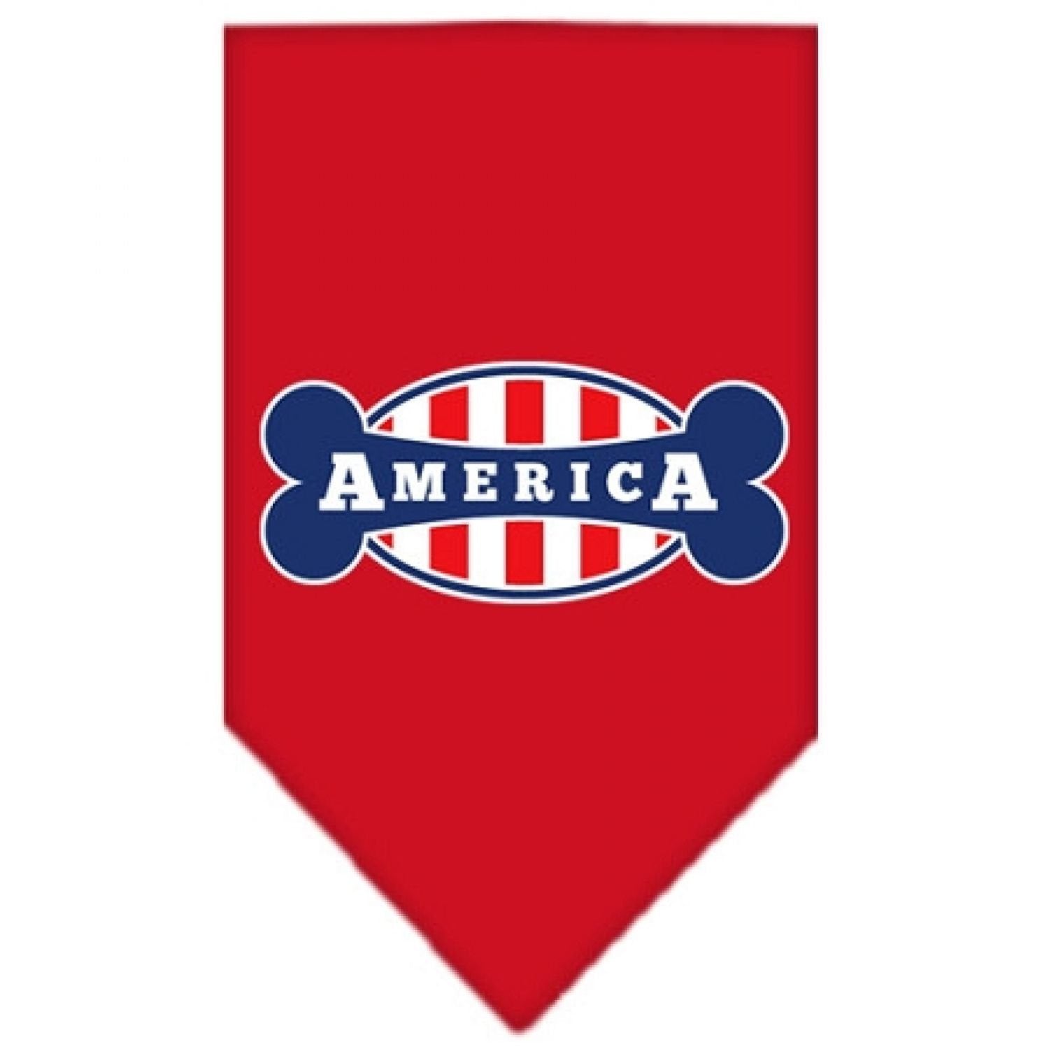 Mirage Pet Products Bonely in America Screen Print Bandana Red, Large