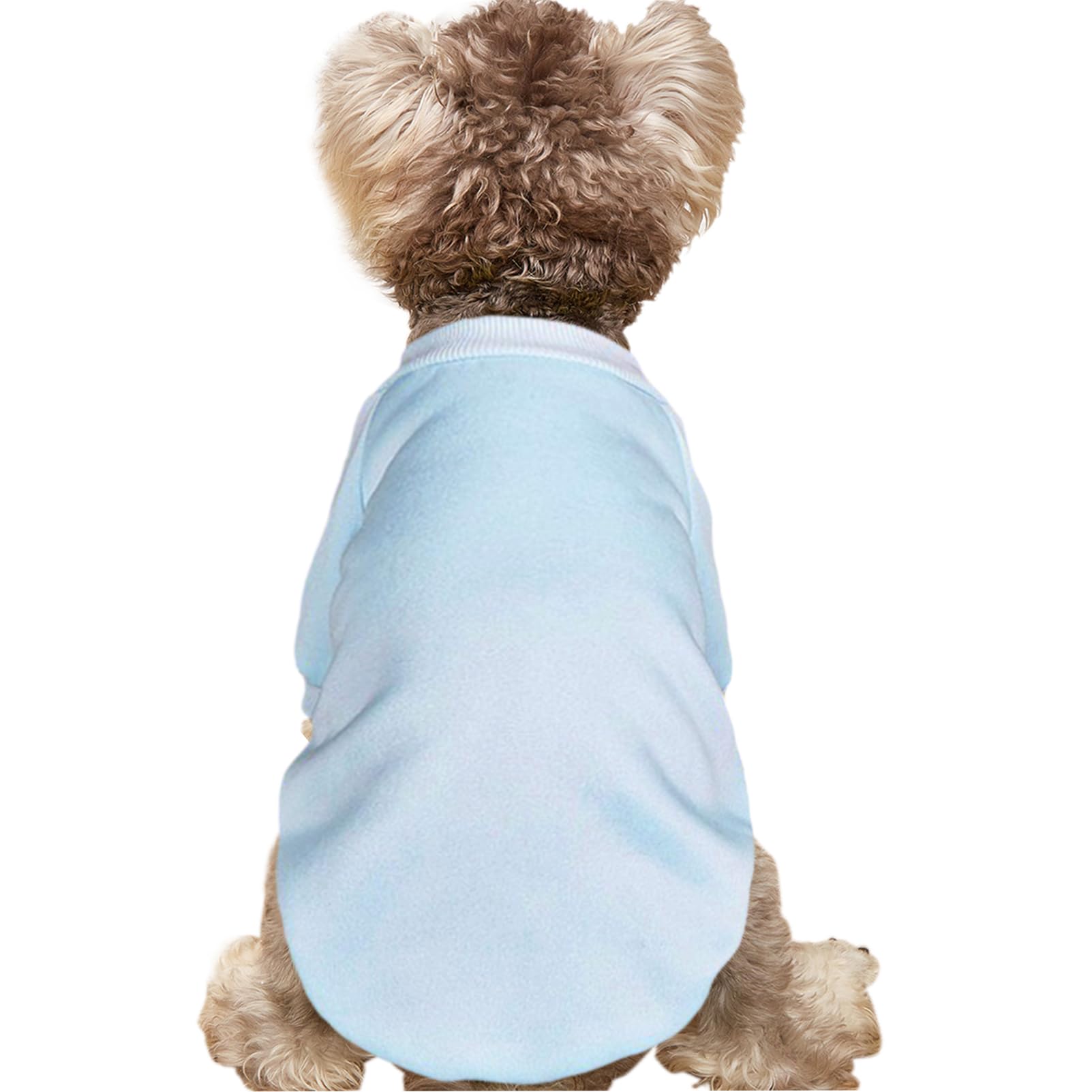 Jouhoi Puppy Sweater For Small Dogs Clothes Warm Winter Cat Clothe Pet Sweatshirt Knitwear Doggie Kitten Clothing, Light Blue, S
