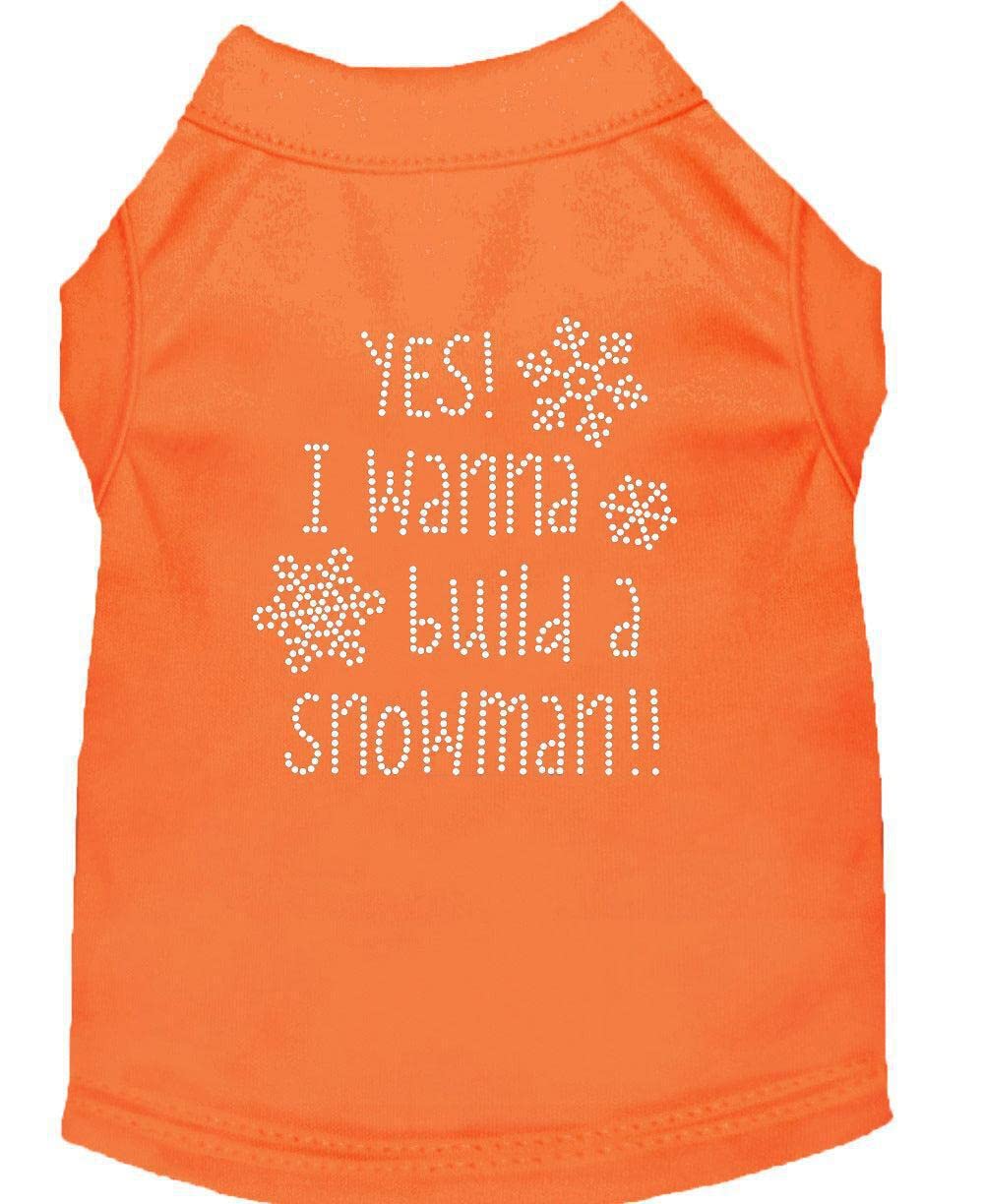 Yes I Want To Build A Snowman Rhinestone Dog Shirt Green Sm 10