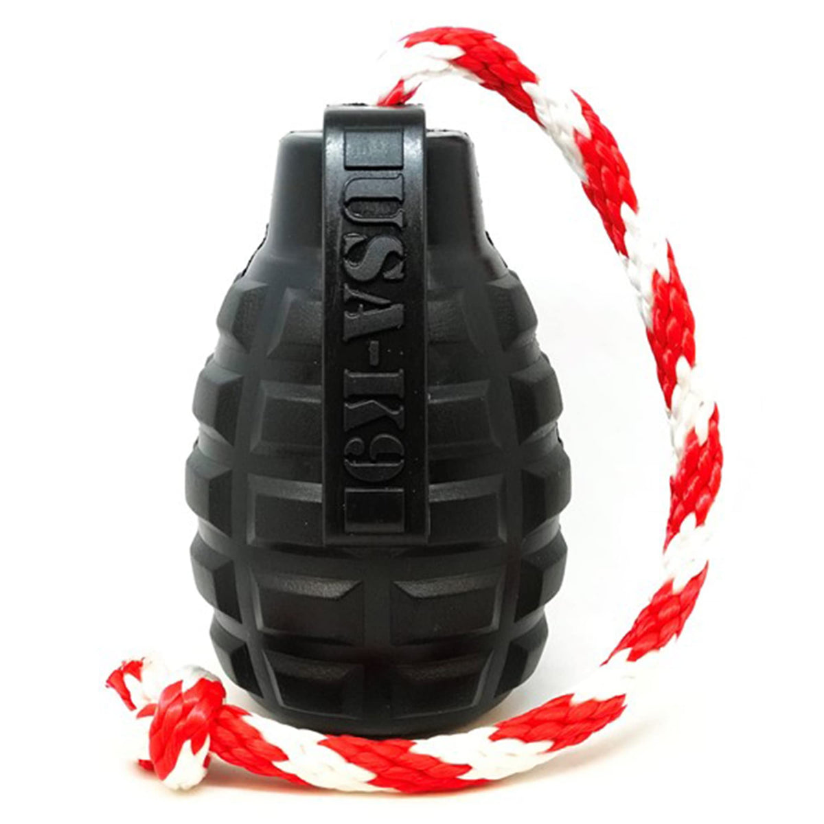 SodaPup USA-K9 Magnum Grenade - Dog Tug Toy, Chew Toy & Treat Dispenser Made in USA from Our Most Durable Non-Toxic, Pet-Safe, Food Safe, Natural Rubber for Strengthening Bond, Exercise, & More