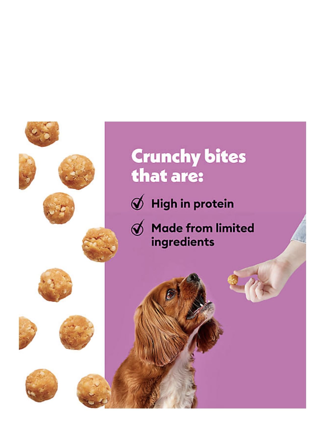 Wiggles & Wags Protein Balls Dog Treats, Chicken & Rice, Crunchy, 6 oz, 2 Pack