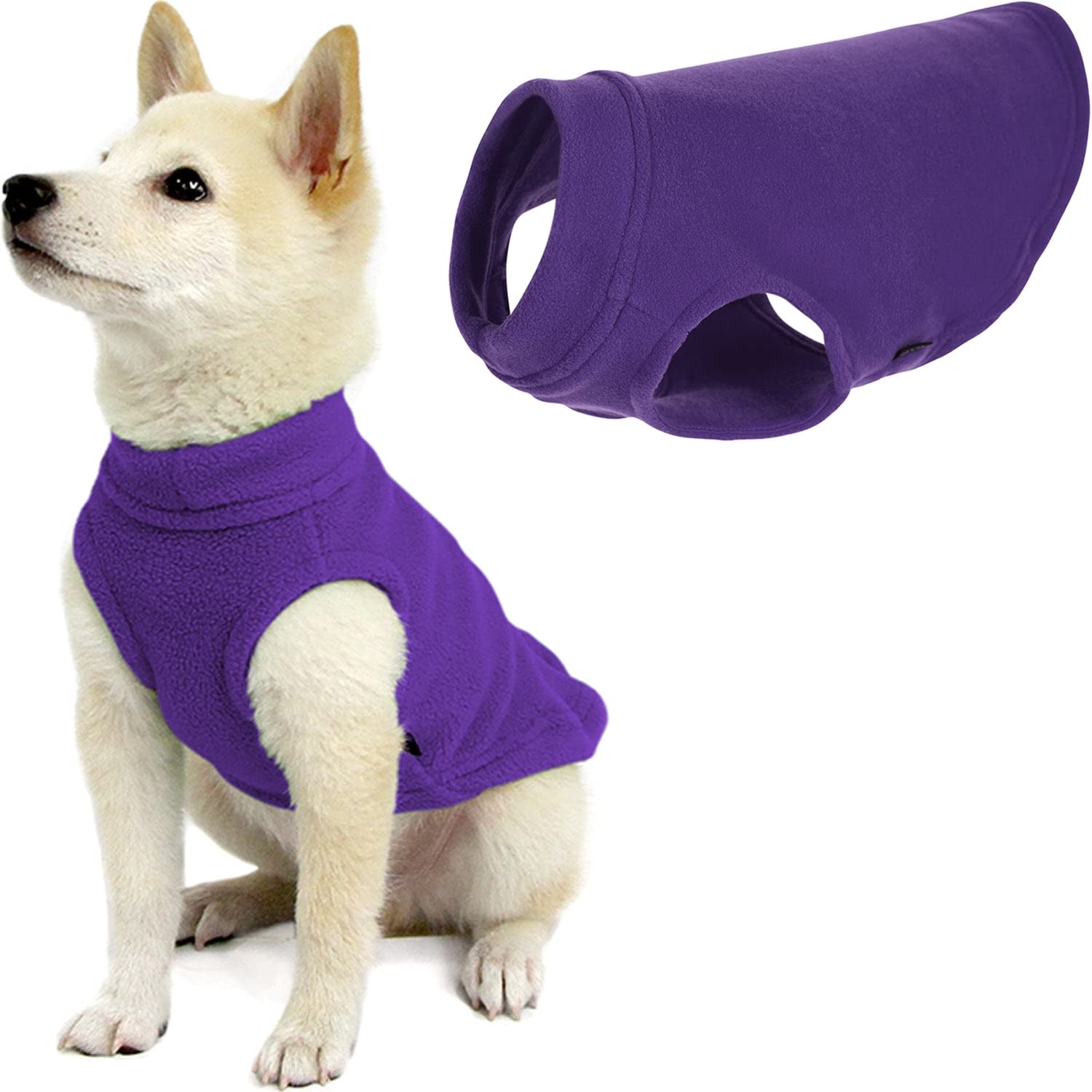 Gooby Stretch Fleece Vest Dog Sweater - Violet, X-Small - Warm Pullover Fleece Dog Jacket - Winter Dog Clothes For Small Dogs Boy Or Girl - Dog Sweaters For Small Dogs To Dog Sweaters For Large Dogs