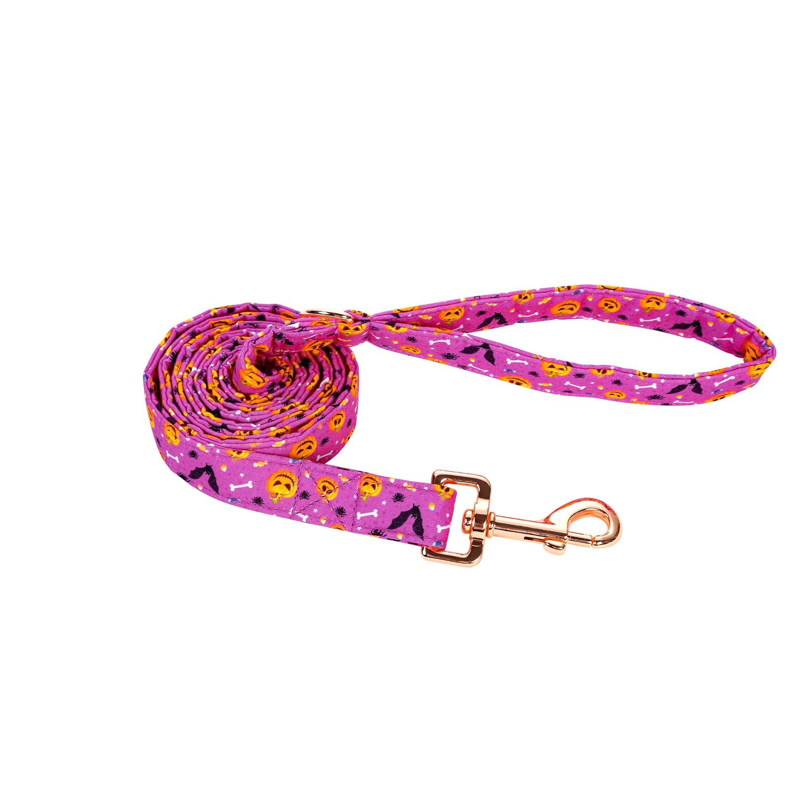Babole Pet Halloween Dog Leash Durable Handmade Dog Leashes With Soft Handle Manual Dog Leashes Matching Purple Bat Pumpkin Dog 