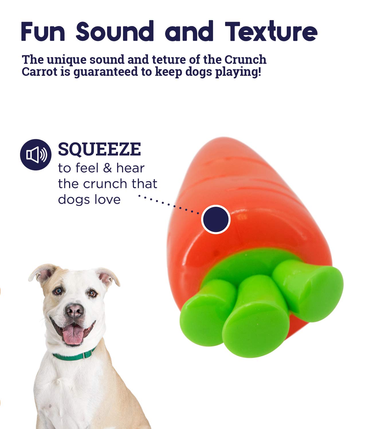 Petstages Crunch Veggies Carrot Dog Chew Toy, Large