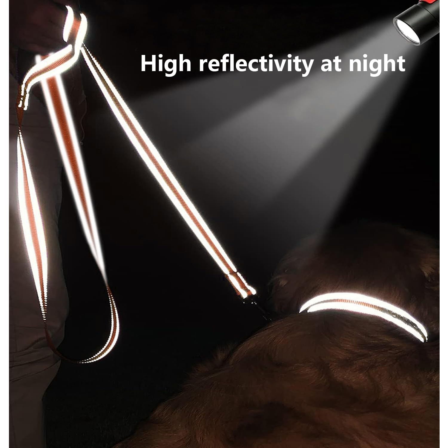 Penseepet Reflective Dog Leash 6 Ft Padded Handle Nylon Dogs Leashes For Large Dogs Orange