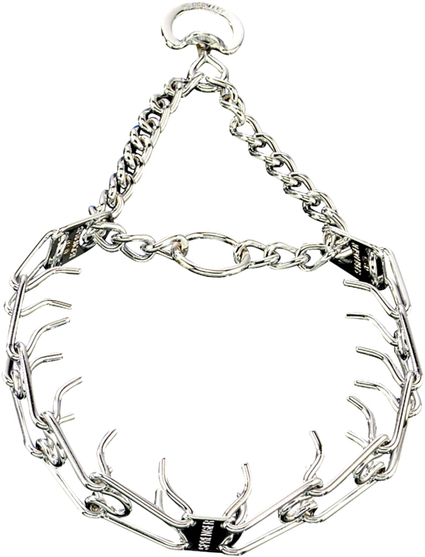 Herm Sprenger Heavyweight Prong Collar 25' Long For Necks Of Up To 22', Chrome Plated Steel