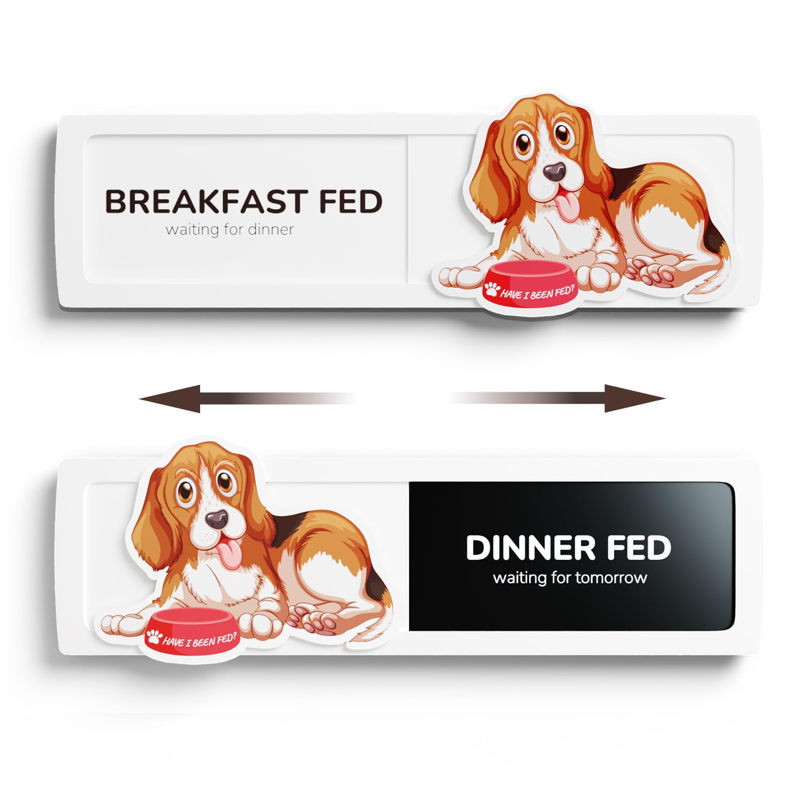 JOZidea Dog Fed Sign, Dog Feeding Reminder for Breakfast Dinner Fed, Pet Magnets and Adhesive Sticker Option of AM PM Pet Feedin