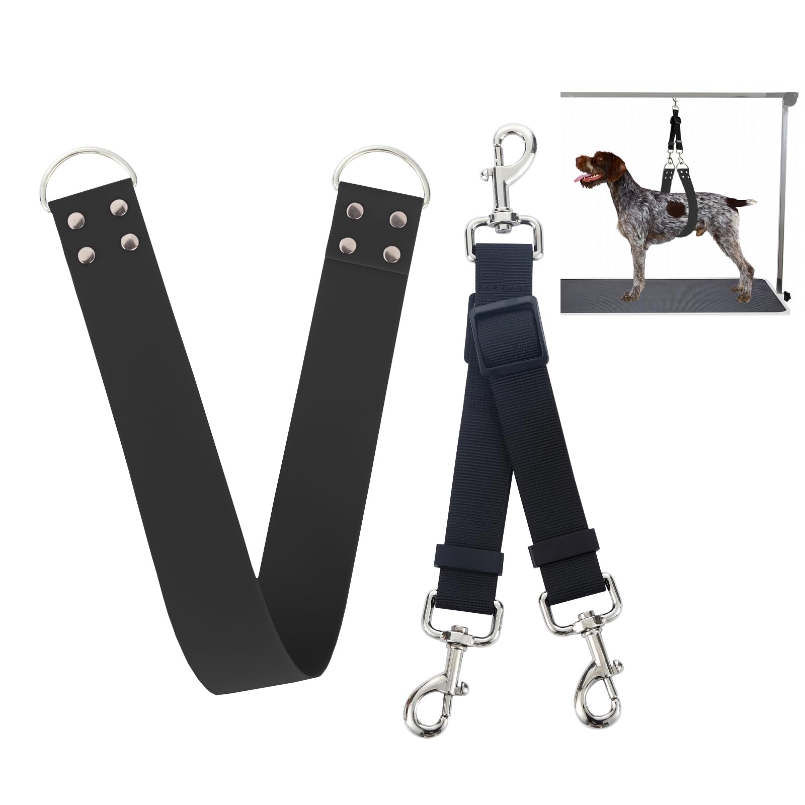 Pet Dog Grooming Belly Straps - Pet Dog Grooming Loops Black Groomer Belly Support Band Wide Waterproof Strong Pvc Belly Loop Gr