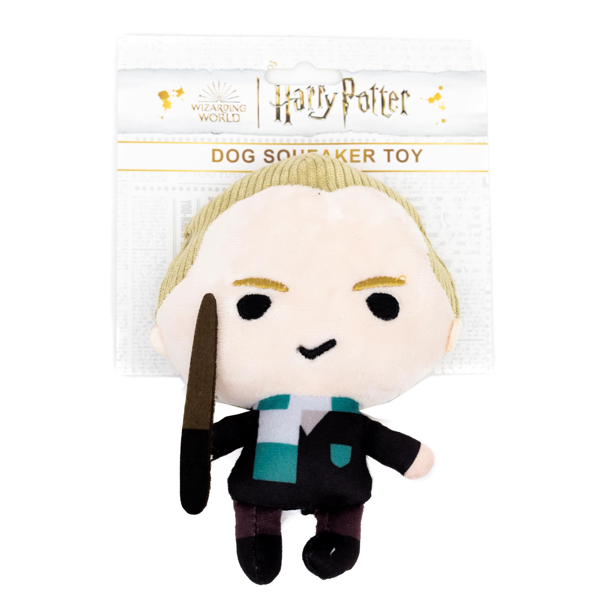 Buckle-Down The Wizarding World Of Harry Potter Squeaky Plush Dog Toy For Large, Medium & Small Dogs, Draco Malfoy Standing Char