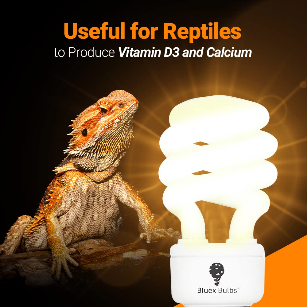 2 Pack 13-Watt Reptile Light - Intense Uva/Uvb, 15.0 Uvb, Compact Florescent, Suitable For Desert Reptiles & Amphibians, Promote
