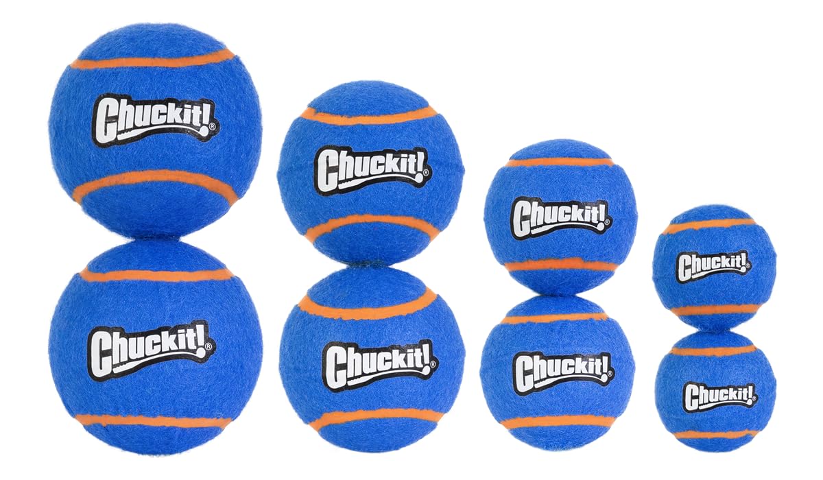 Chuckit! Squeaker Tennis Ball Dog Toy, X-Large (3.5 Inch Diameter) Pack of 2, for Breeds 100+ lbs