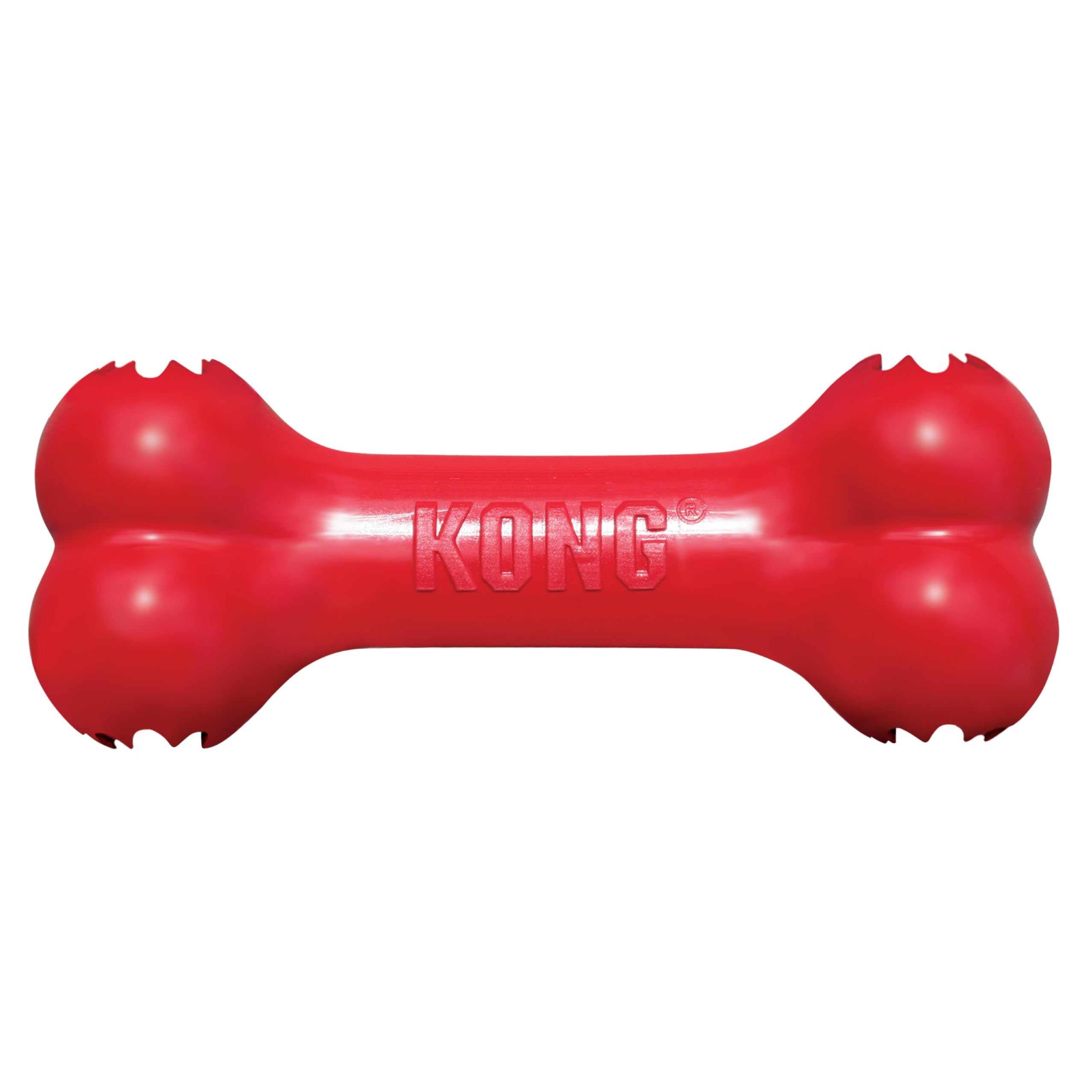 KONG Goodie Bone - Classic Durable Natural Rubber Dog Bone, Supports Mental Engagement - Treat Dispensing - Red - for Medium Dog