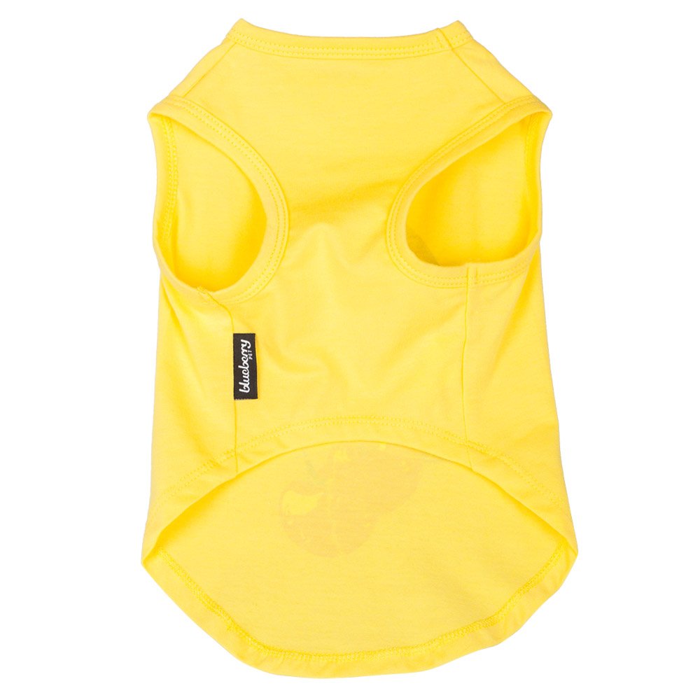 Blueberry Pet Cherry Soda Candy Cotton Dog Tank Top T Shirt In Sunshine Yellow, Back Length 14', Pack Of 1 Clothes For Dogs