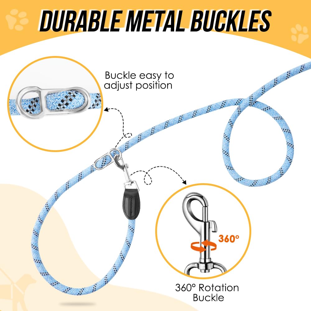 Lukovee Hands Free Dog Leash, 10Ft Adjustable Training Lead 1/2 Inch Nylon Heavy Duty Lead No Pull For Large Medium Dogs, Tangle