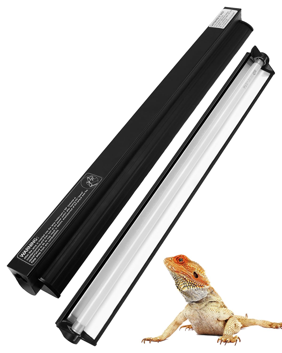 Ycxydr 8W T5 Ho Uvb Reptile Light Fixture Kit, Terrarium Hood Light With Reptile Desert Uvb 10.0 Fluorescent Tube