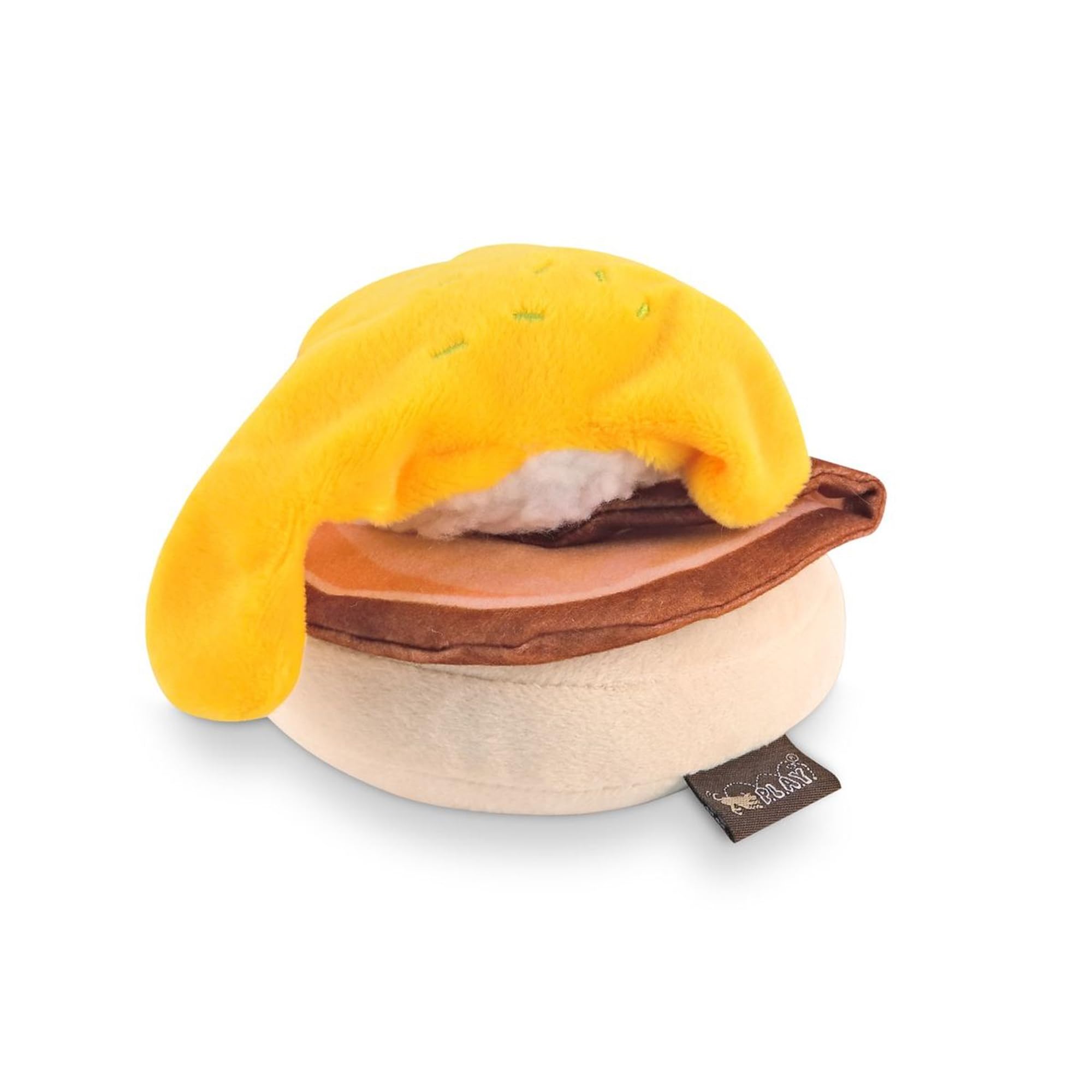 P.L.A.Y. Cute Plush Dog Toys - Brunch Food Themed Durable 2-in-1 Squeaker Chew Toy for Medium & Large Dogs - Machine Washable, R