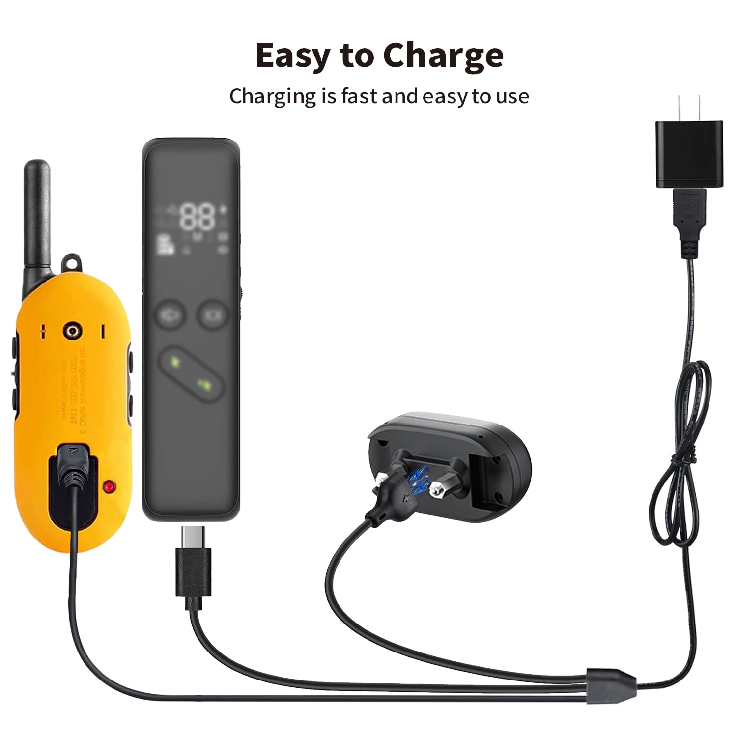 3-In-1 Charger Replacement For Dog Training Collar, Compatible With Delupet Yawpet Nvk Jugbow Uke Jsclyan Shock Collars, 5W Fast