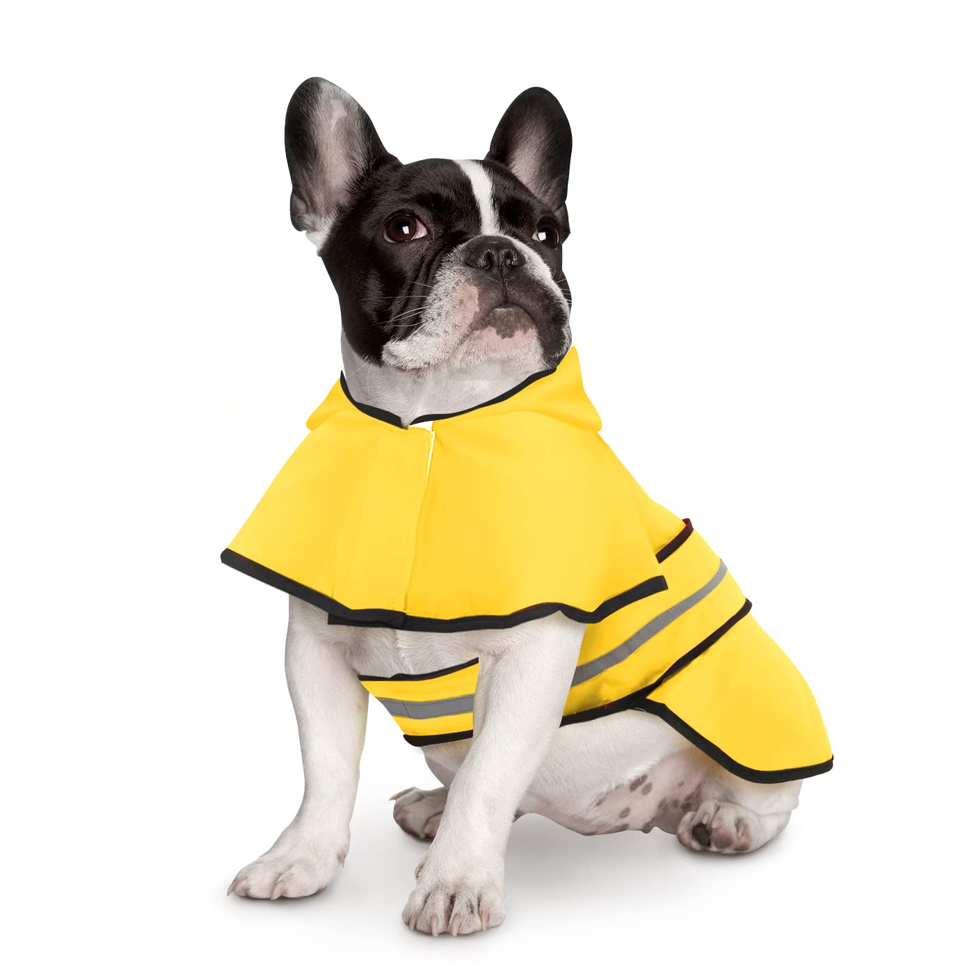 Hde Dog Raincoat Hooded Slicker Poncho For Small To X-Large Dogs And Puppies Yellow - M