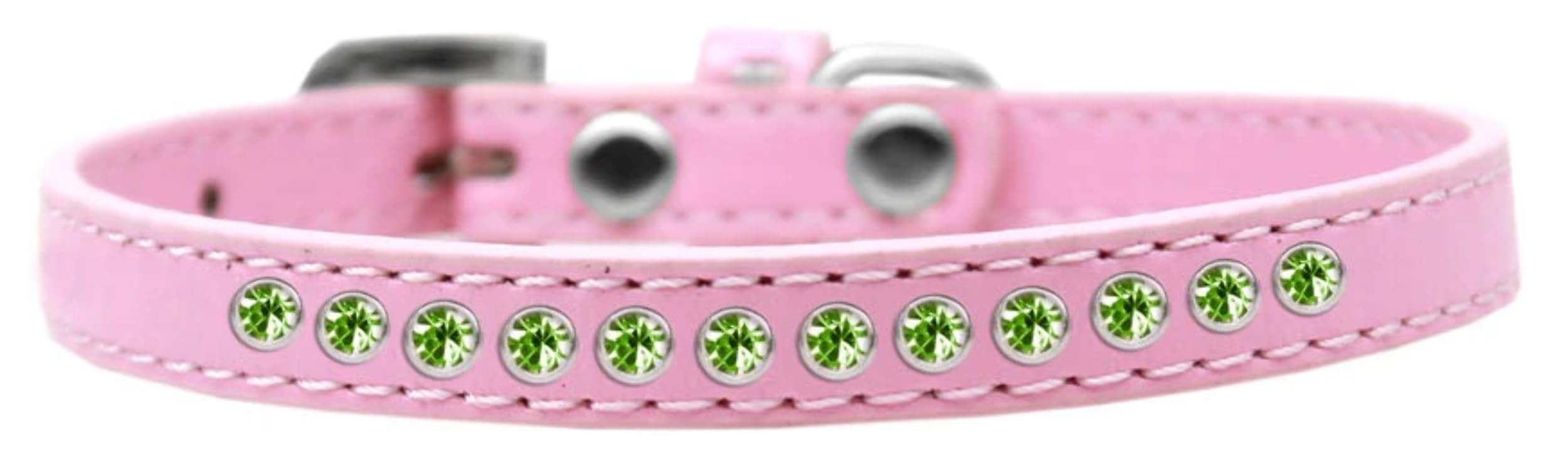 Dog, Puppy & Pet Fashion Collar, Lime Green Crystal Rimsets Black 8