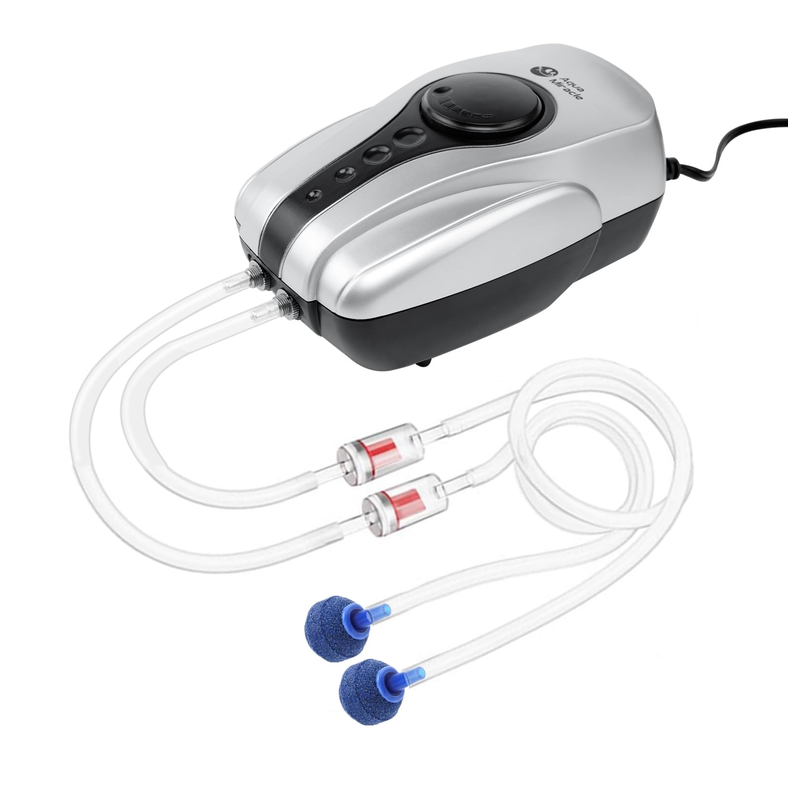 AquaMiracle Aquarium Air Pump Fish Tank Bubbler Aerator, All-in-One Fish Tank Air Pump Kit, Quiet Aquarium Bubbler for 20-80 Gal