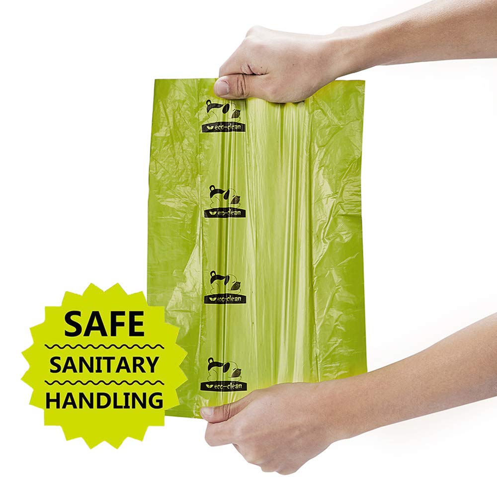 ECO-CLEAN Dog Poop Bags, 360 Unscented Leak-Proof Waste Bags with Dispenser, Green, Easy Tear-Off, 24 Rolls, 361 Piece Set