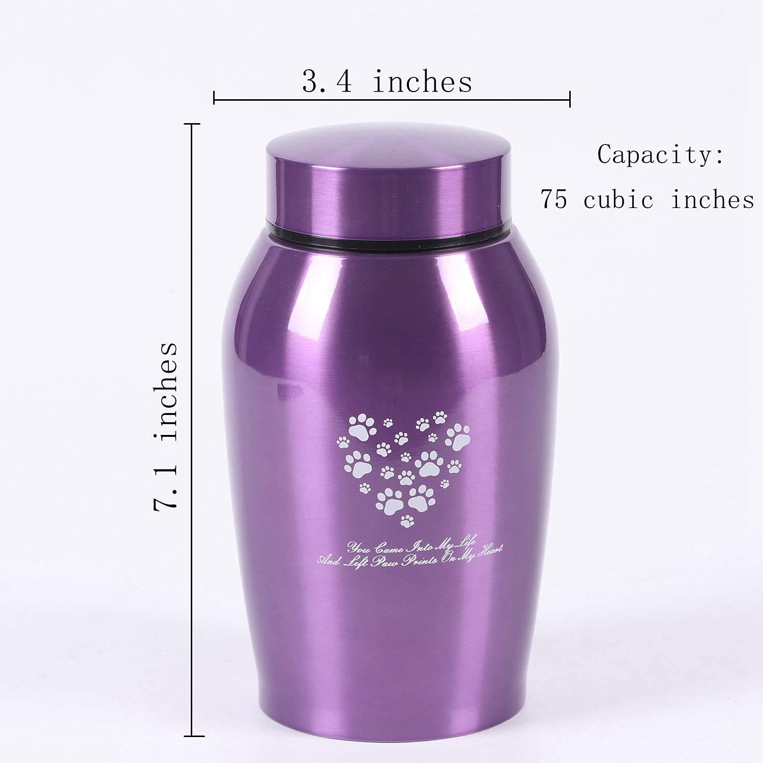 Stainlee Steel Pet Urns,Premium Urns For Dog And Cat Ashes,Paws Engraved Dog Urn For Ashes,Cat Creamtion Urn For Ashes,Pet Urn F