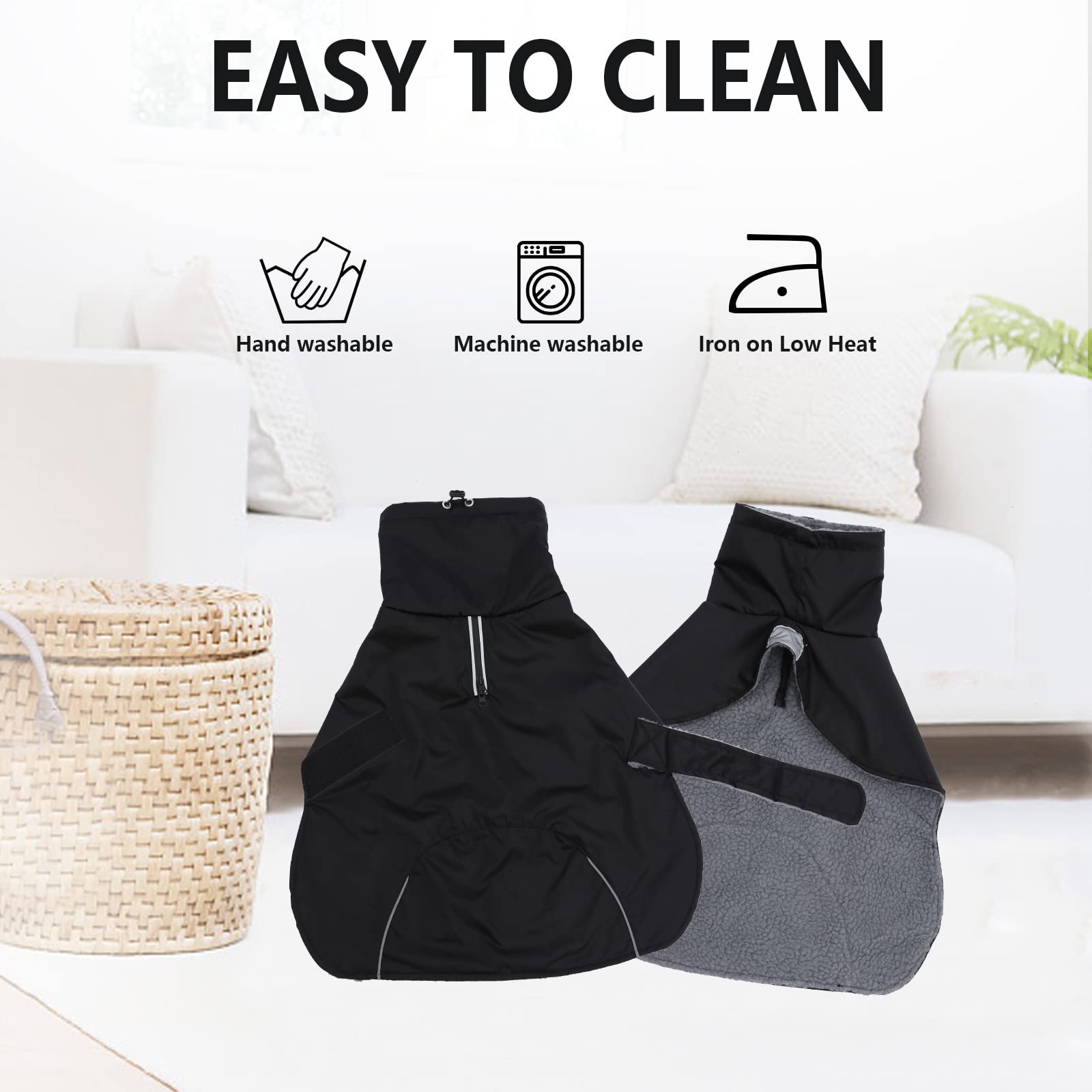 Dachshund Coats Waterproof, Perfect For Dachshunds, Sausage, Weiner Dog Winter Coat With Padded Fleece, Puppy Snowsuit With Adjustable Bands And High Vis Reflective Trim - Black - Xs