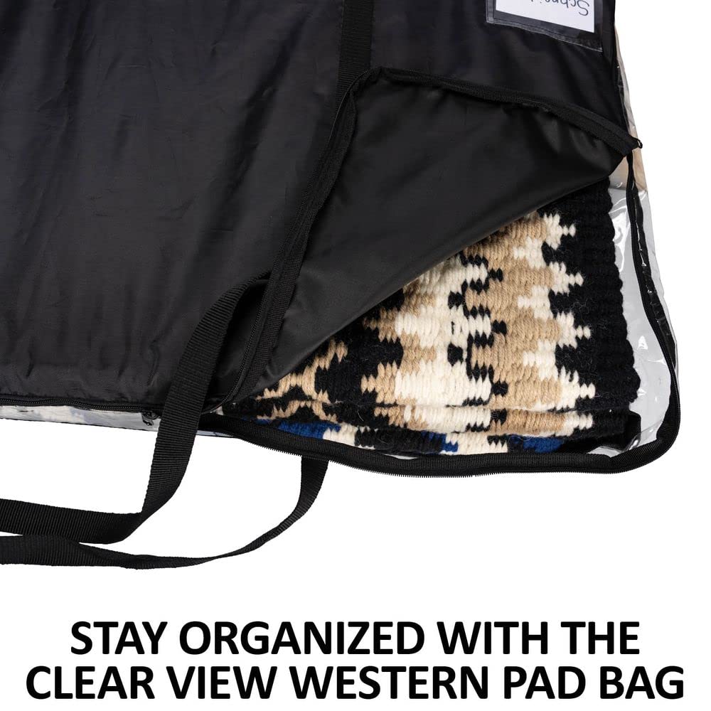 Dura-Tech Clear View Western Saddle Pad Bag Carrier | Color Black | Keeps Horse Gear Organized & Clean | Clear View Panel For Ea