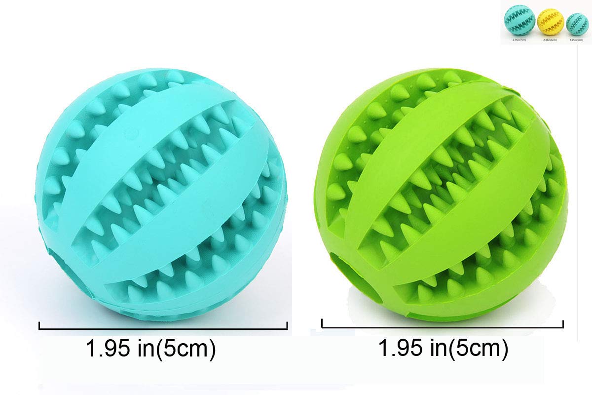 Sunglow 2 Pack Dog Toy Ball - Nontoxic Bite Resistant Teething Toys for Small/Medium/Large Dog and Puppy Cat, Dog Pet Food Treat