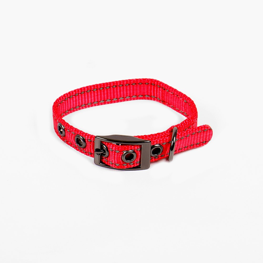 Max and Neo MAX Reflective Metal Buckle Dog Collar - We Donate a Collar to a Dog Rescue for Every Collar Sold (X-Small, Red)