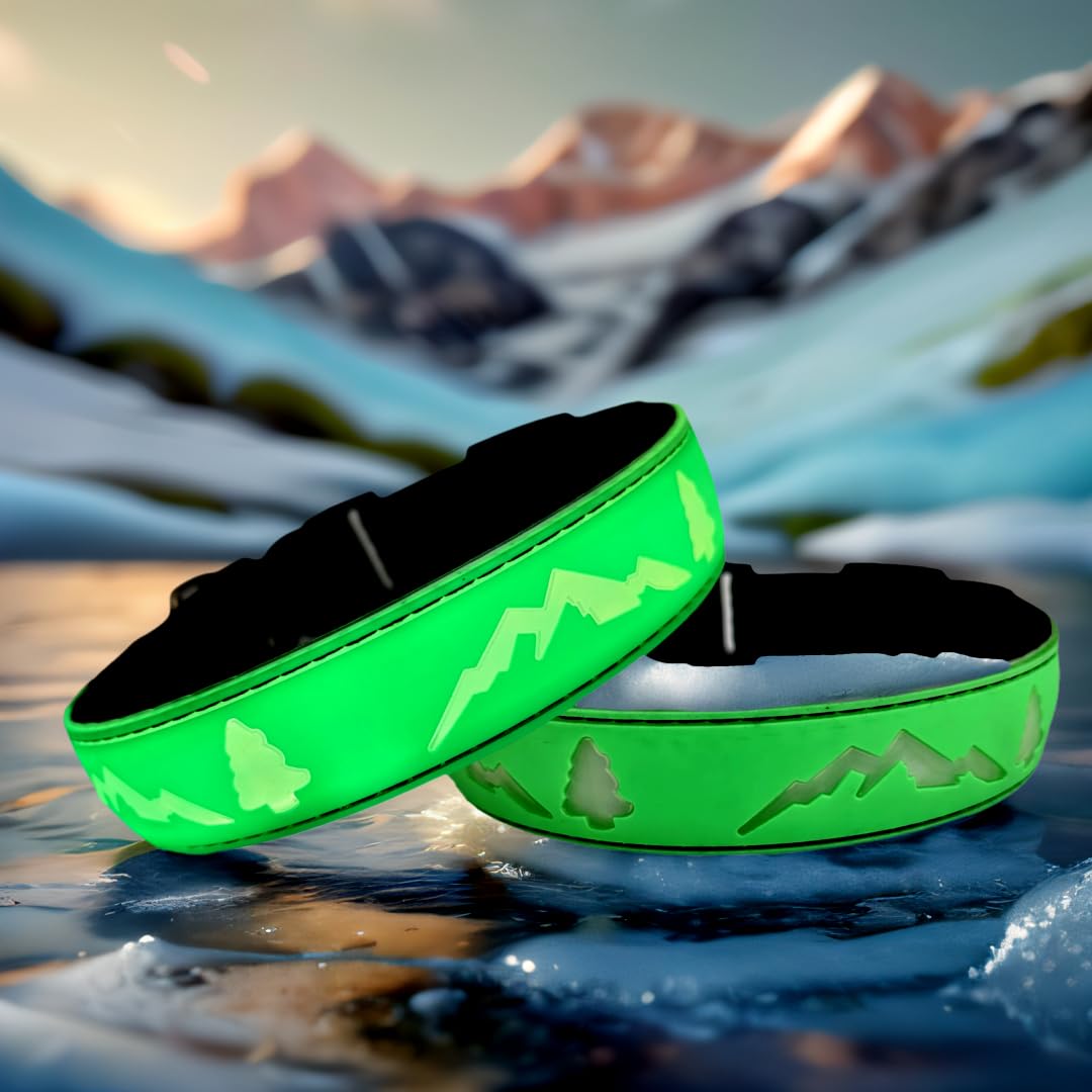 Dogled Led Dog Collar, 15 Light Modes, Usb-C Rechargeable, Silicone Material, Adjustable Size, (Green, Xl(19.7-23.6'))
