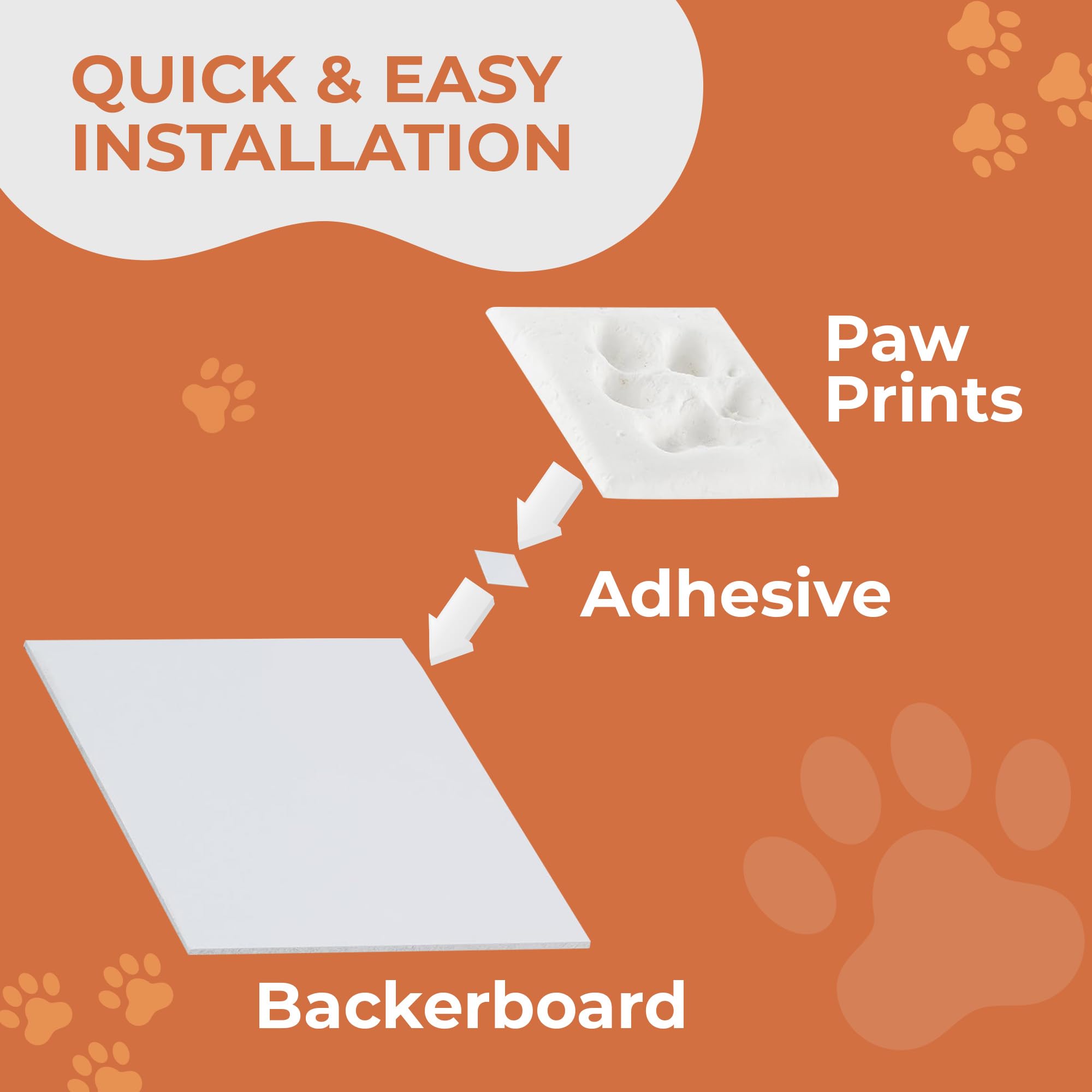 Better World Pets Paw Print + Photo Keepsake Frame Holds 4 X 6 Inch Or 5 X 7 Picture – Memorial Clay Imprint Kit – For Dogs And Cats – Perfect For Pet Lovers – Hinged For Desktop, Grey