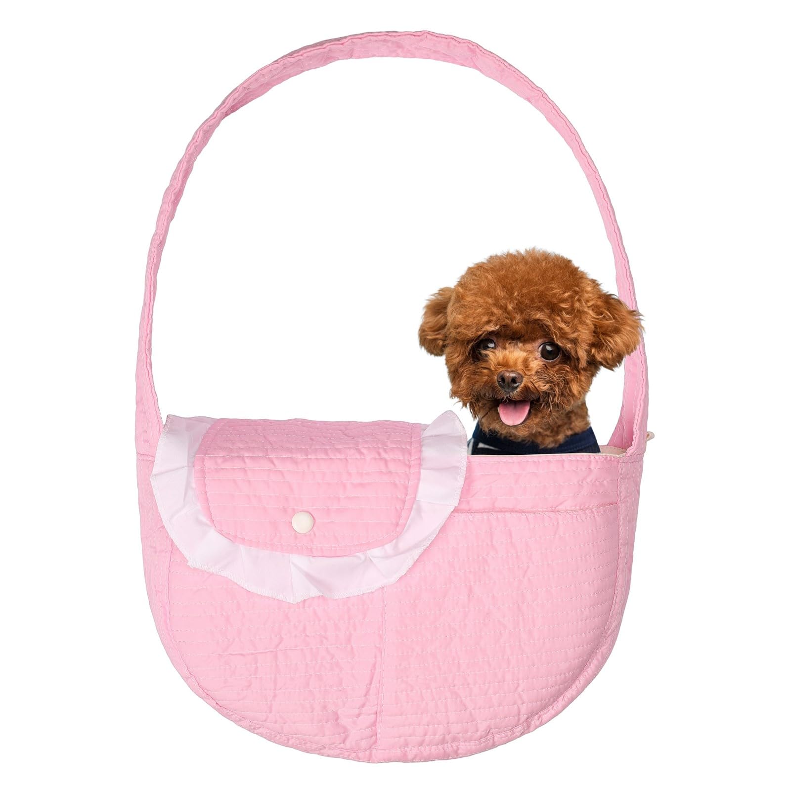Pet Sling Carrier for Small Dogs ANG cat 3-8lbs, Breathable Cotton Dog or Cats Purse Carrier with Storage Pocket,for mom Gifts H