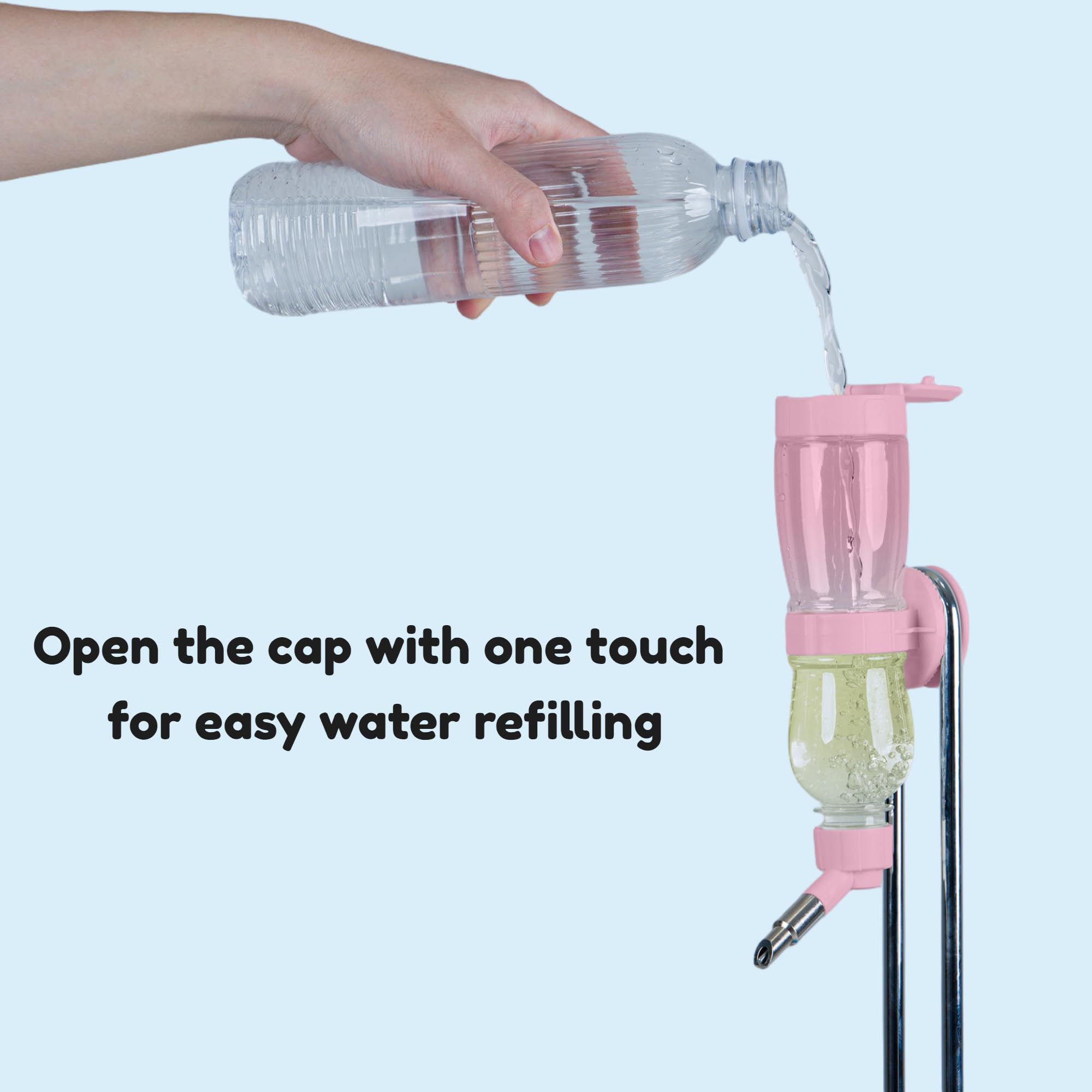 Leak-Proof Small Animal Water Bottle For Chinchillas, Birds, Hamsters, Guinea Pigs, Rabbits And Other Small Pets. (Pink, 8.12Oz)