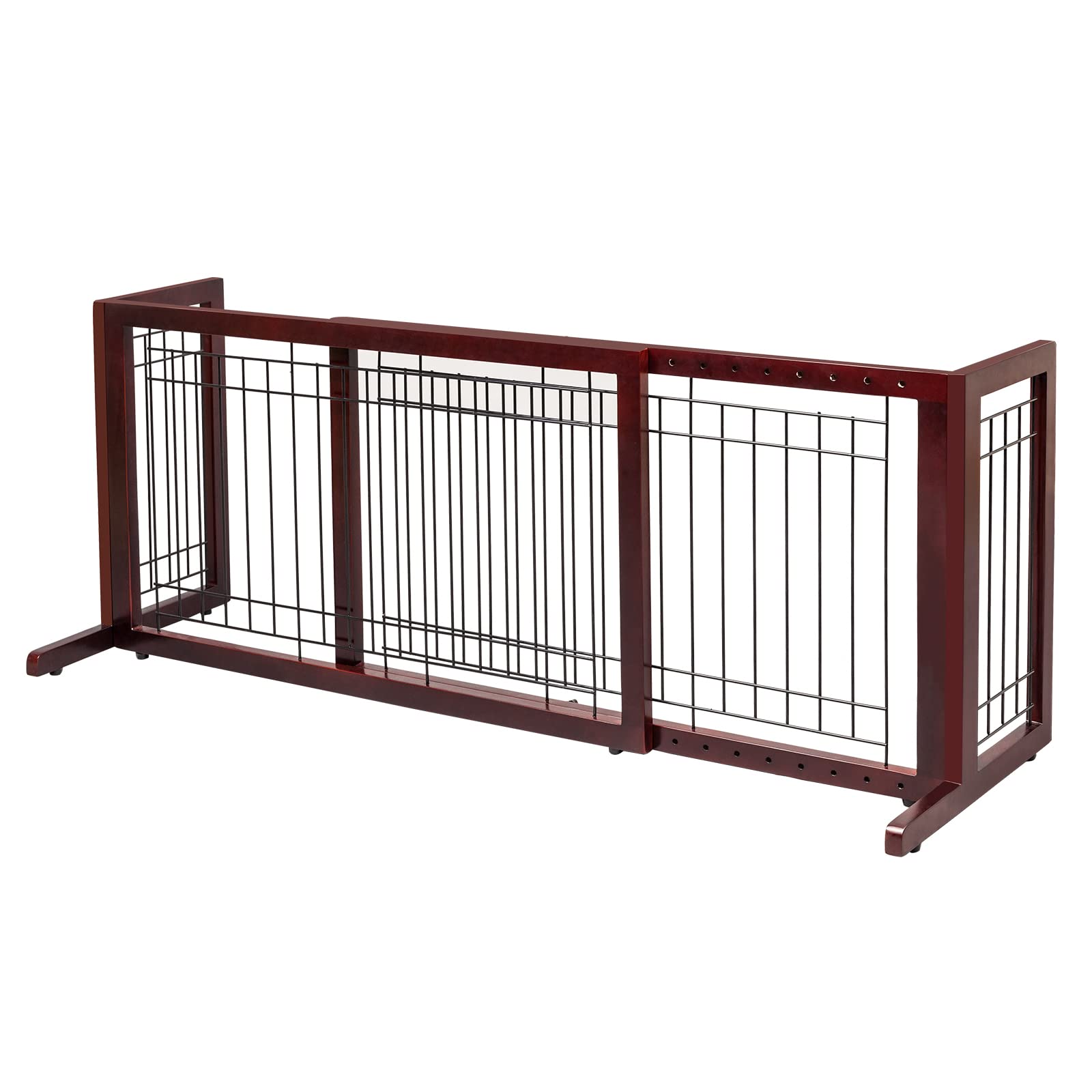 Bonnlo Free Standing Pet Gates for Dogs Indoor Dog Fence, Solid Wooden Dog Gates for The House,Doorways and Stairs, Doggie Gates