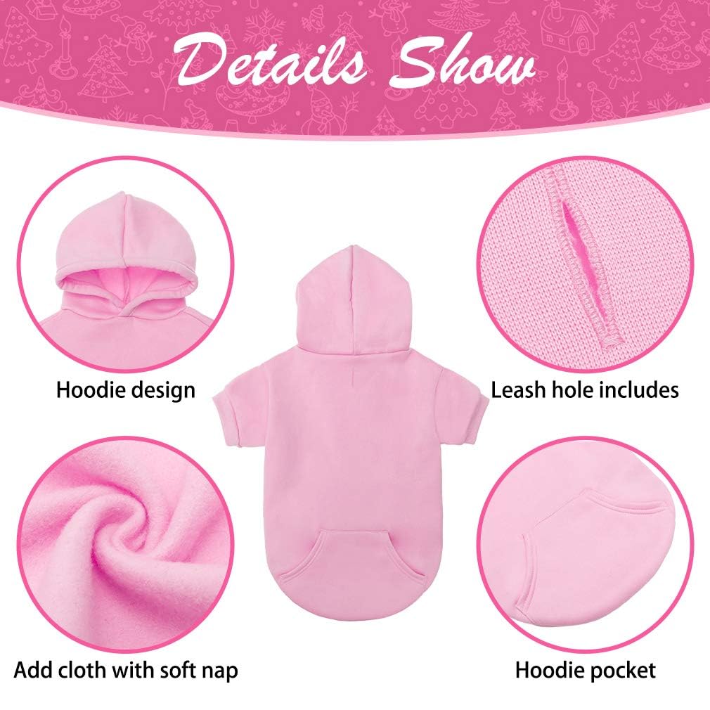 Kooltail Basic Dog Hoodie - Soft And Warm Dog Hoodie Sweater With Leash Hole And Pocket, Dog Winter Coat, Cold Weather Clothes S