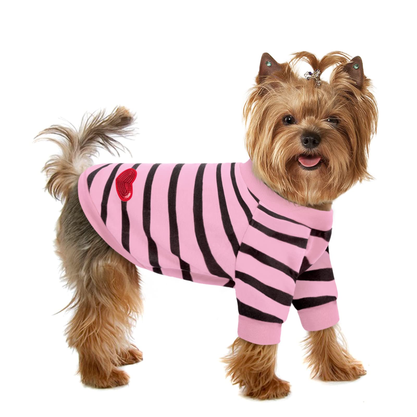 Preferhouse Pet Dog Striped T-Shirt Dogs Cats Cotton Vest Spring Summer Pet Apparel Tee Shirt Suitable For Small And Medium Large Pets French Bulldog Bichon