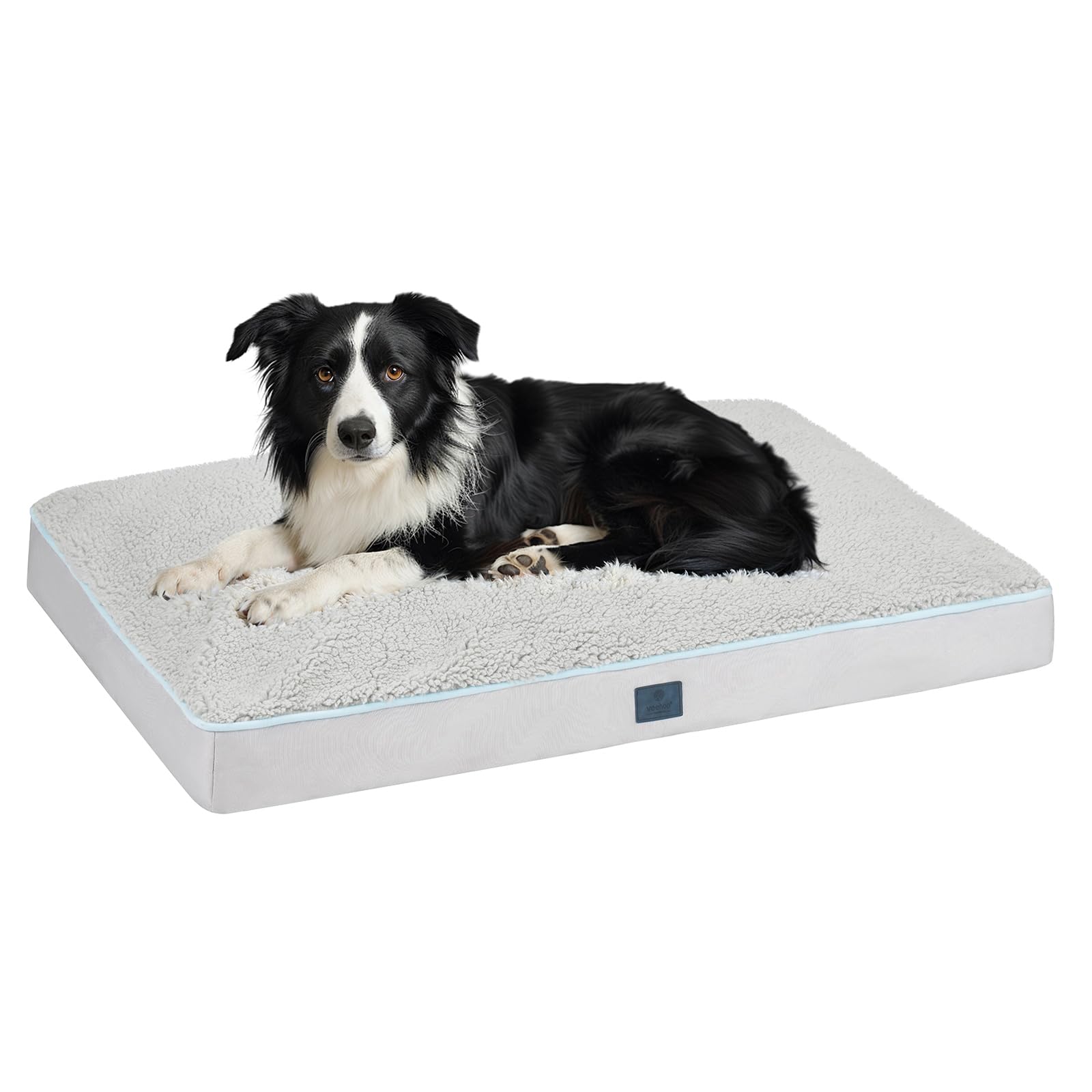 Veehoo Washable Dog Beds Large Sized, Deluxe Plush Sherpa Xl Dog Bed For Crate With Removable Cover & Waterproof Inner Liner, Ex
