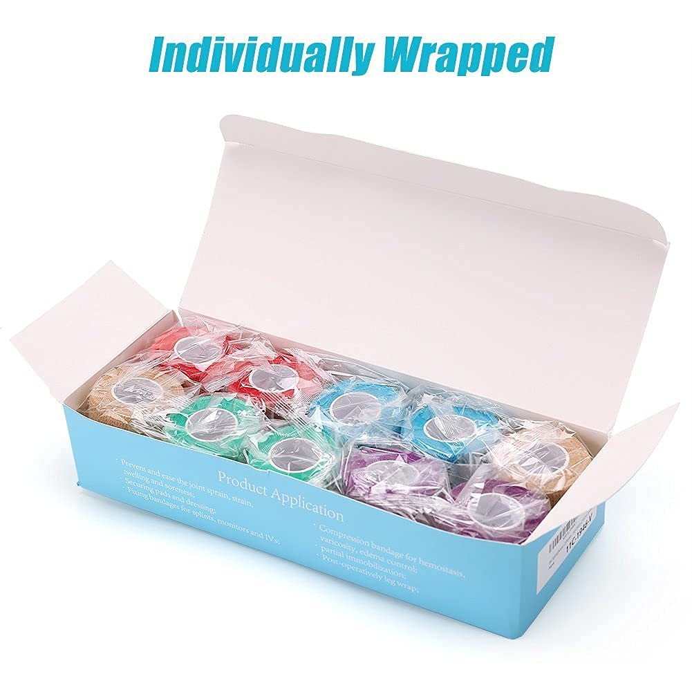 LotFancy Vet Wrap for Horses Dogs, 10 Pack, 2 inch x 5 Yards Self Adhesive Bandage Wrap, Breathable First Aid Tape for Pets Leg