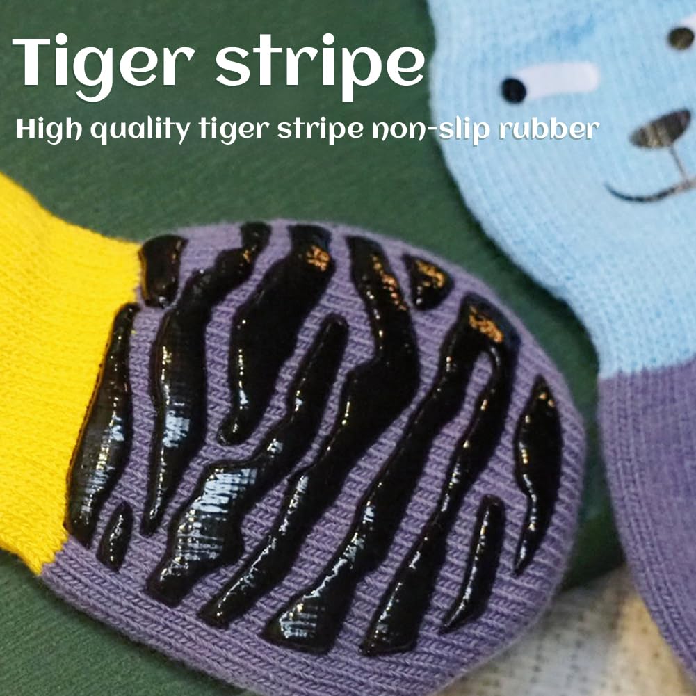 Paipeper 4 Pairs Anti-Slip Dog Socks,Prevent Licking, Paw Protector,Traction Control Indoor For Small Medium Dogs(Pink+Blue-Xxs)