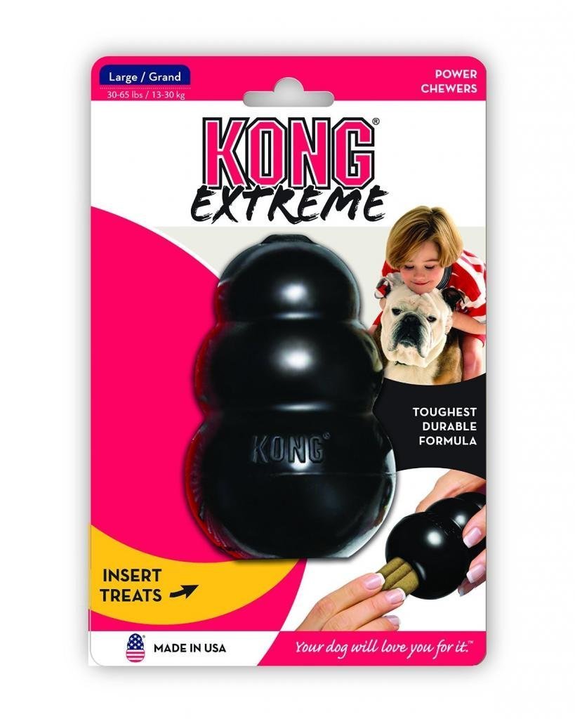 KONG Extreme Dog Pet Toy Dental Chew (2 Pack), Large, Large - 2 Pack, Black, Model:K1-2