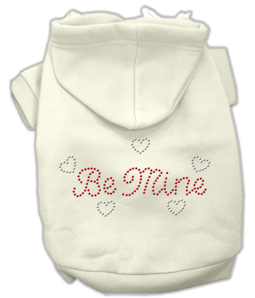 Pet, Dog & Cat Hoodie Rhinestone, &quot;Be Mine&quot; Cream 3XL (25-35 lbs.)