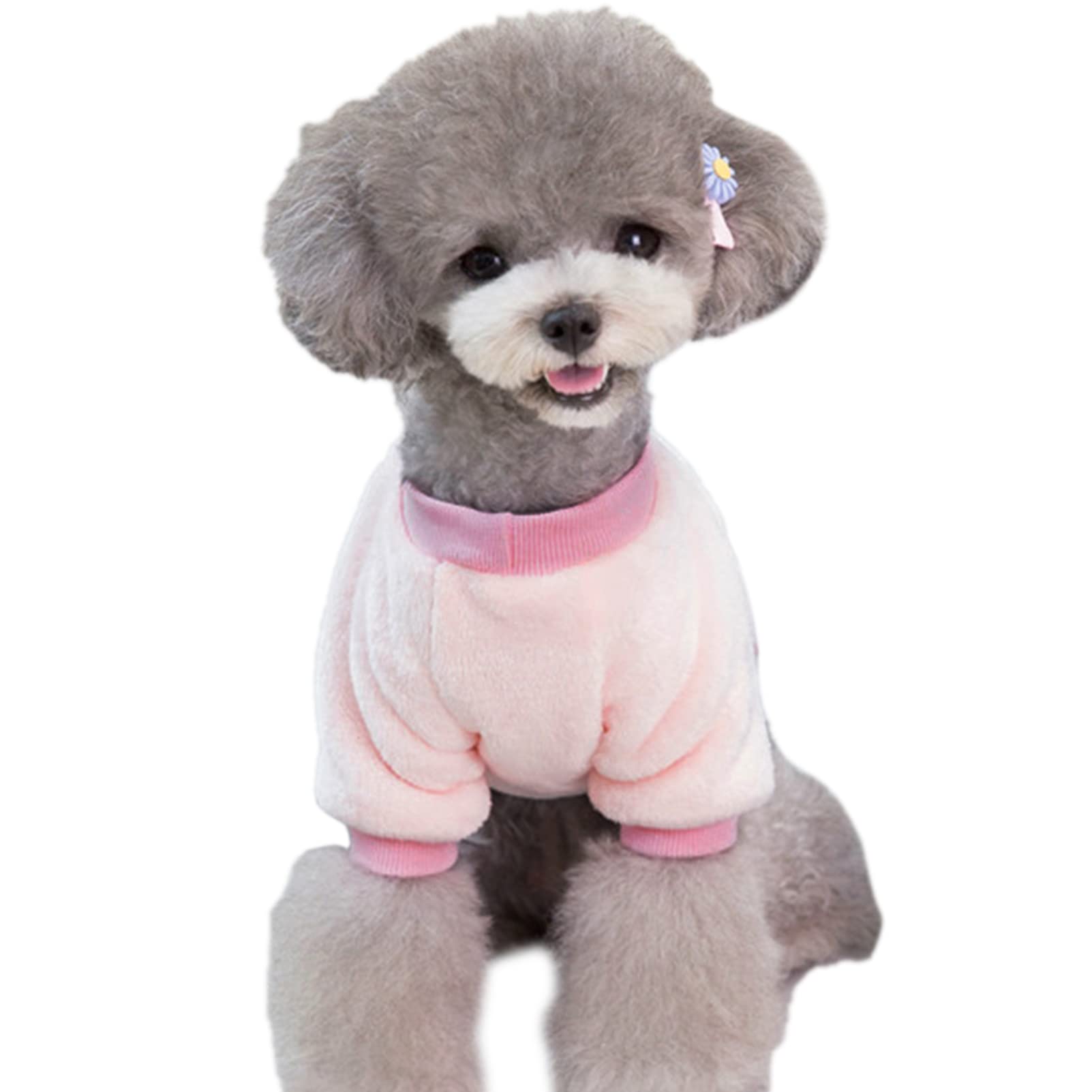 Jecikelon Pet Dog Clothes Dog Sweater Soft Thickening Warm Pup Dogs Shirt Winter Puppy Sweater For Dogs (Z01-Pink, Large)