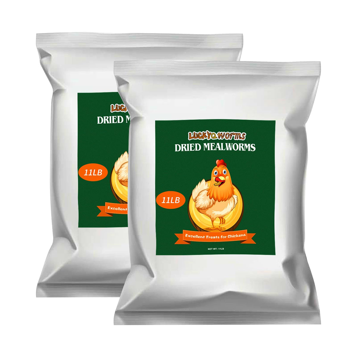 LuckyQworms Dried Mealworms, High-Protein Bulk Mealworms 22Lbs, 100% Non-GMO Mealworm Treats for Birds, Chickens, Turtles, Fish,