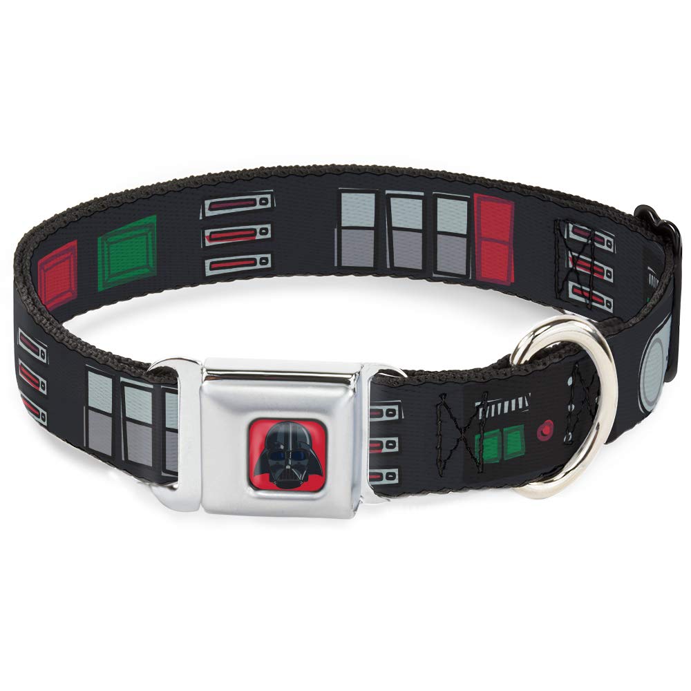 Buckle-Down Dog Collar Seatbelt Buckle Star Wars Darth Vader Utility Belt Bounding3 Black Grays Reds 15 To 26 Inches 1.0 Inch Wide, Multi Color (Dc-Sb-Swbbv-Wsw141-1.0-L)
