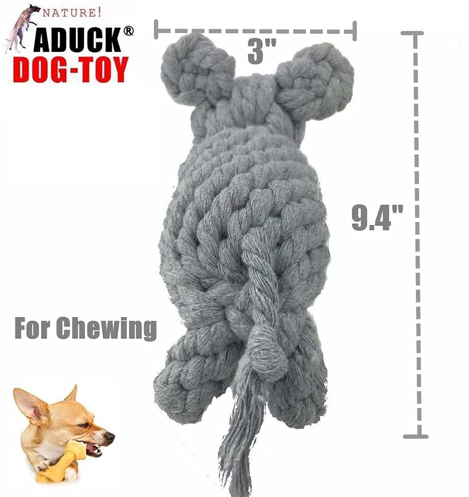 Aduck Pet Puppy Dog Cotton Rope Chew Toys For Teeth Cleaning, Elephant And Giraffe Design
